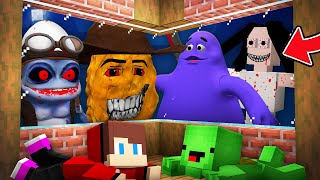 JJ and Mikey HIDE From SCARY MEMES in Minecraft! - Maizen