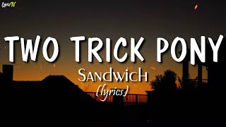 Video thumbnail of "Two Trick Pony (lyrics) - Sandwich"