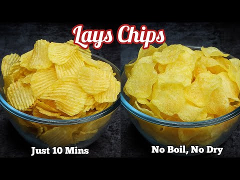 How to Make Lays Chips at Home  Instant Crispy Potato Chips Recipe in Just 10 Minutes