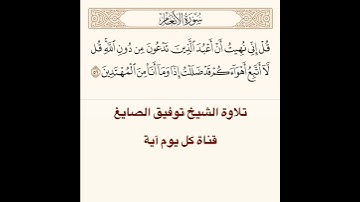 تلاوة الشيخ توفيق الصايغ من سورة الأنعام