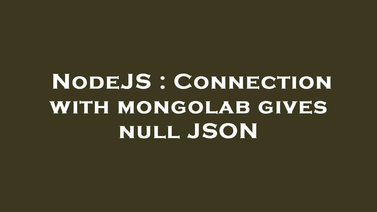 NodeJS : Connection with mongolab gives null JSON - YouTube