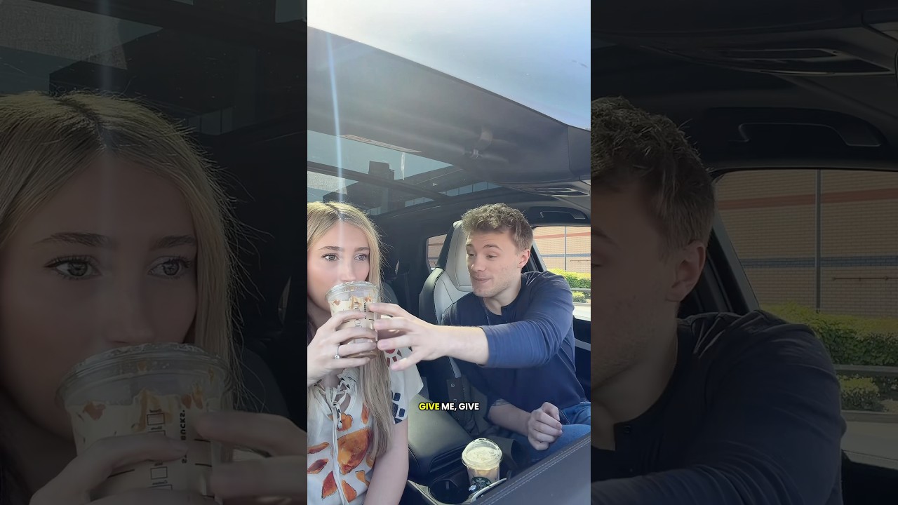 Gassing up my drink and not letting my fiancé try it prank 😂 #couple #prank #shorts
