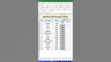 New GST Slab Calculation | Add New GST in Excel Formula in Excel