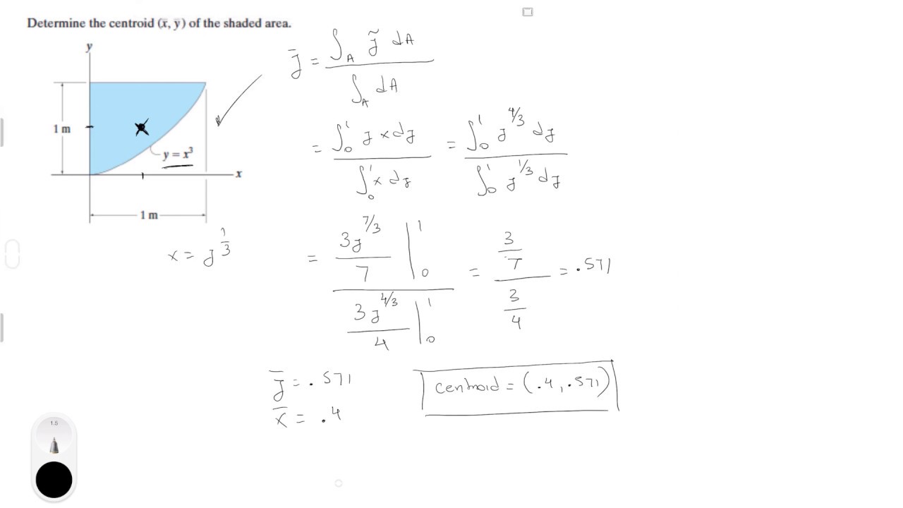 Determine The Centroid X Y Of The Shaded Area Youtube