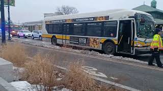 MBTA bus involved in a small crash outside of Dudley station.March 5, 2026