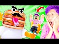 Can we escape this fast food obby mr burger tries to eat us