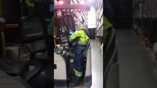 Fast high reach forklift operator