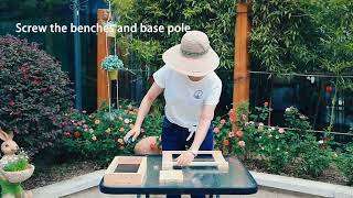 Chicknic Table Handmade Wooden Picnic Table Chicken Feeder