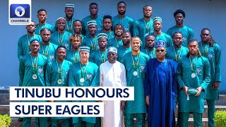 [Full Video] AFCON: Tinubu Honours Super Eagles With National Awards, Lands In FCT image