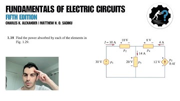Probleem 1.18 | Bereken het opgenomen vermogen van elk van de elementen in figuur 1.29.