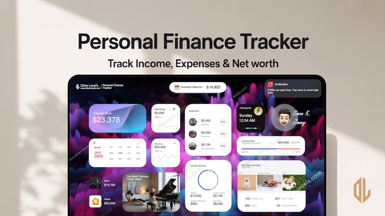 Animated Personal Finance Tracker Dashboard - Mac Theme Animated Personal Finance Tracker Dashboard - Mac Theme