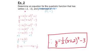 MCF3M 2-12 Use Quadratic Functions to Solve Problems