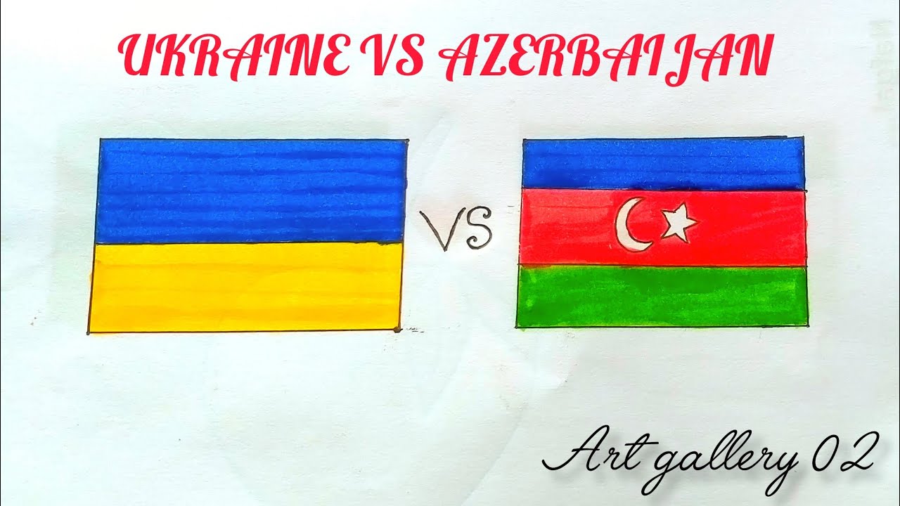 UKRAINE VS AZERBAIJAN🇺🇦🇦🇿 Flag Drawing