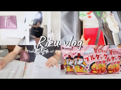 vlog:看護学生夏休みなのにテストと模試📚💦実習旅行パッキング🧳清楚暗髪にする💇‍♀️