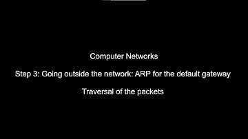 Computer Networks - Going outside the network: ARP for the default gateway - Traversal of the packet
