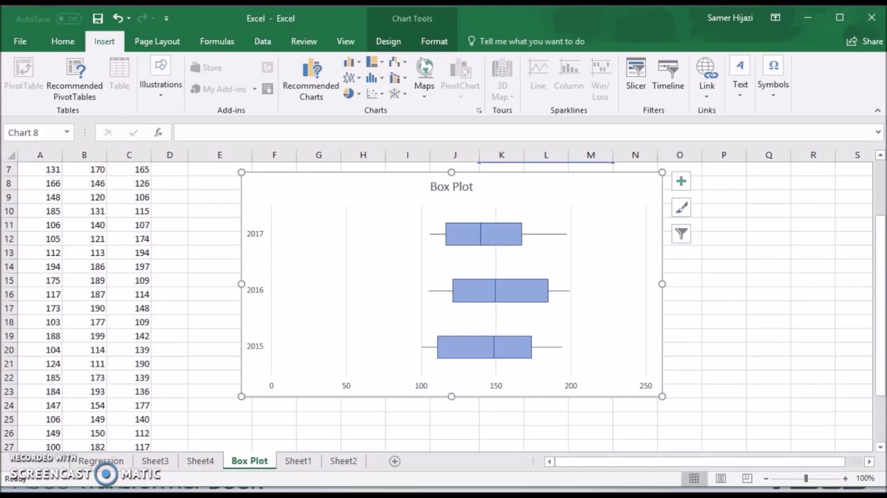 how to construct a boxplot in excel 2016