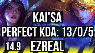 KAI'SA & Nautilus vs EZREAL & Karma (ADC) | 13/0/5, Legendary, Rank 8 Kai'Sa | JP Challenger | 14.9