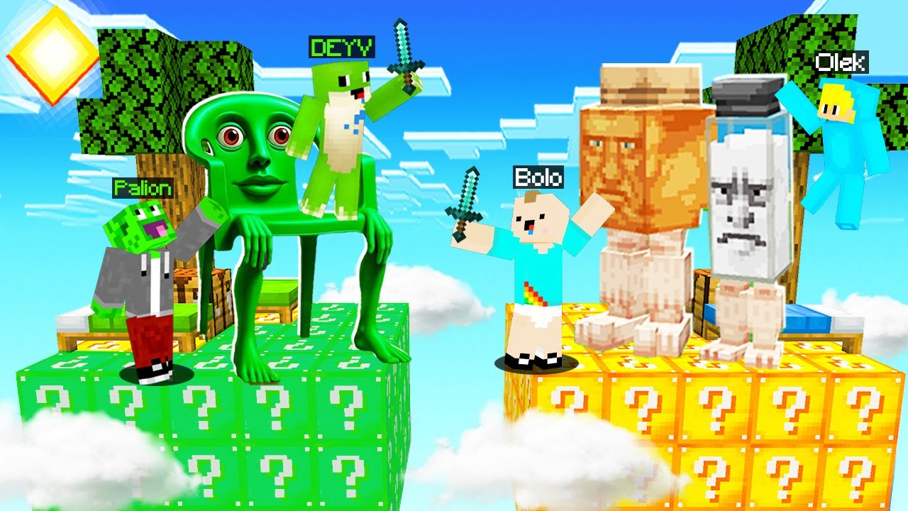WYSPA LUCKYBLOCK BRAINROT DEYV i PALION vs BOLO i OLEK w Minecraft!