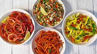 स्वाद को दुगुना करदे ऐसे चार बिलकुल आसान सलाड, सिर्फ ५ मिनट में बनाये, Instant Salad Sambharo Recipe