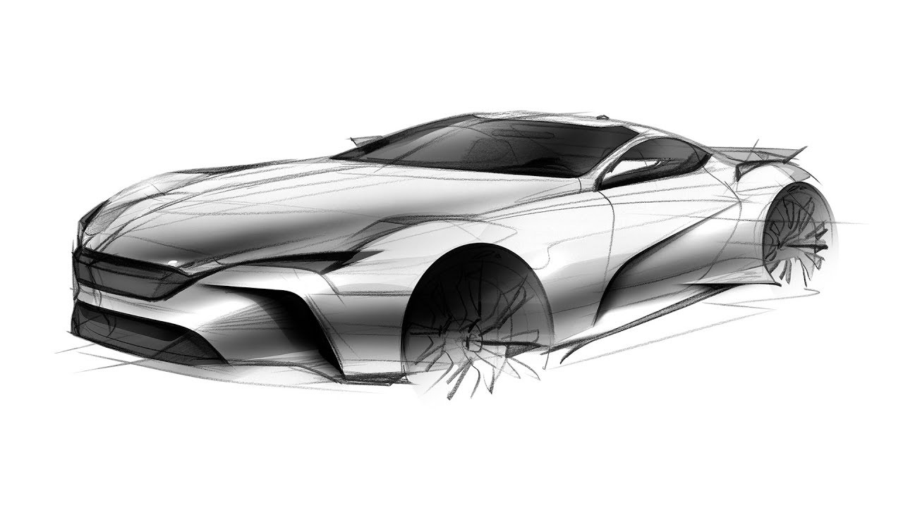 Sketch a modern car coloring isolated object Vector Image