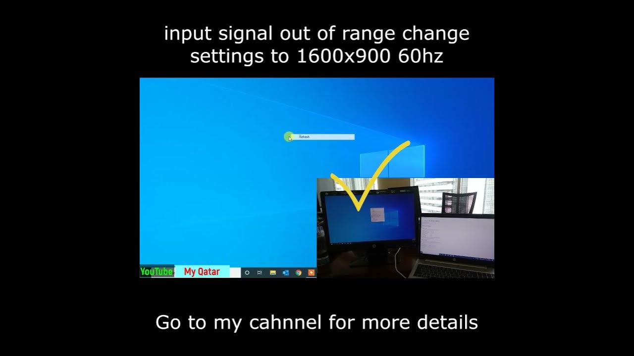 input signal out of range change settings to 1600x900 60hz shorts YouTube