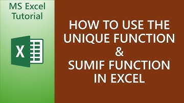 How to use the Unique Function and SUMIF Function in Microsoft Excel.