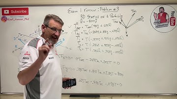 Statics: Exam 1 Review Problem 3, 3D Statics on a Particle
