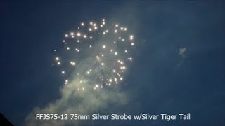 Frontier Fireworks 75mm Silver Strobe w/Silver Tiger Tail Shell