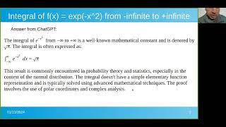 Gaussian Integral: Integrate exp(-x^2) from -infinite to +infinite
