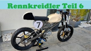 Schnellste 50 ccm Rennkreidler 2023? Sitzbrett Tank Kettenträger Lackierung Florett RS Teil 6