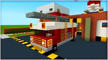 Minecraft Tutorial: How To Make A Fire Truck "2019 City Tutorial"