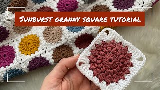 How to Crochet a Sunburst Granny Square | Tutorial