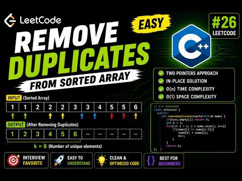 Remove Duplicates from Sorted Array | LeetCode | C++ Easy Explanation