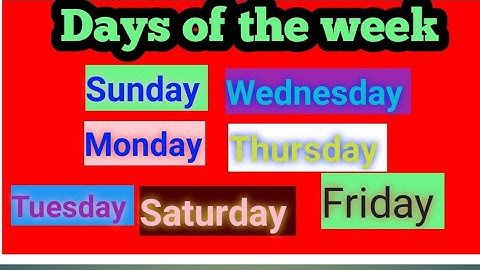 🔥7 Days of the week in English .👍 Learn for kids.primary school learning video👌
