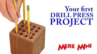If you just bought your first drill press, here is a quick and easy pencil holder you can make that will give you practice with the drill