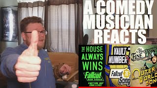 A Comedy Musician Reacts | FALLOUT and OUTER WORLDS songs by The Stupendium [REACTION]