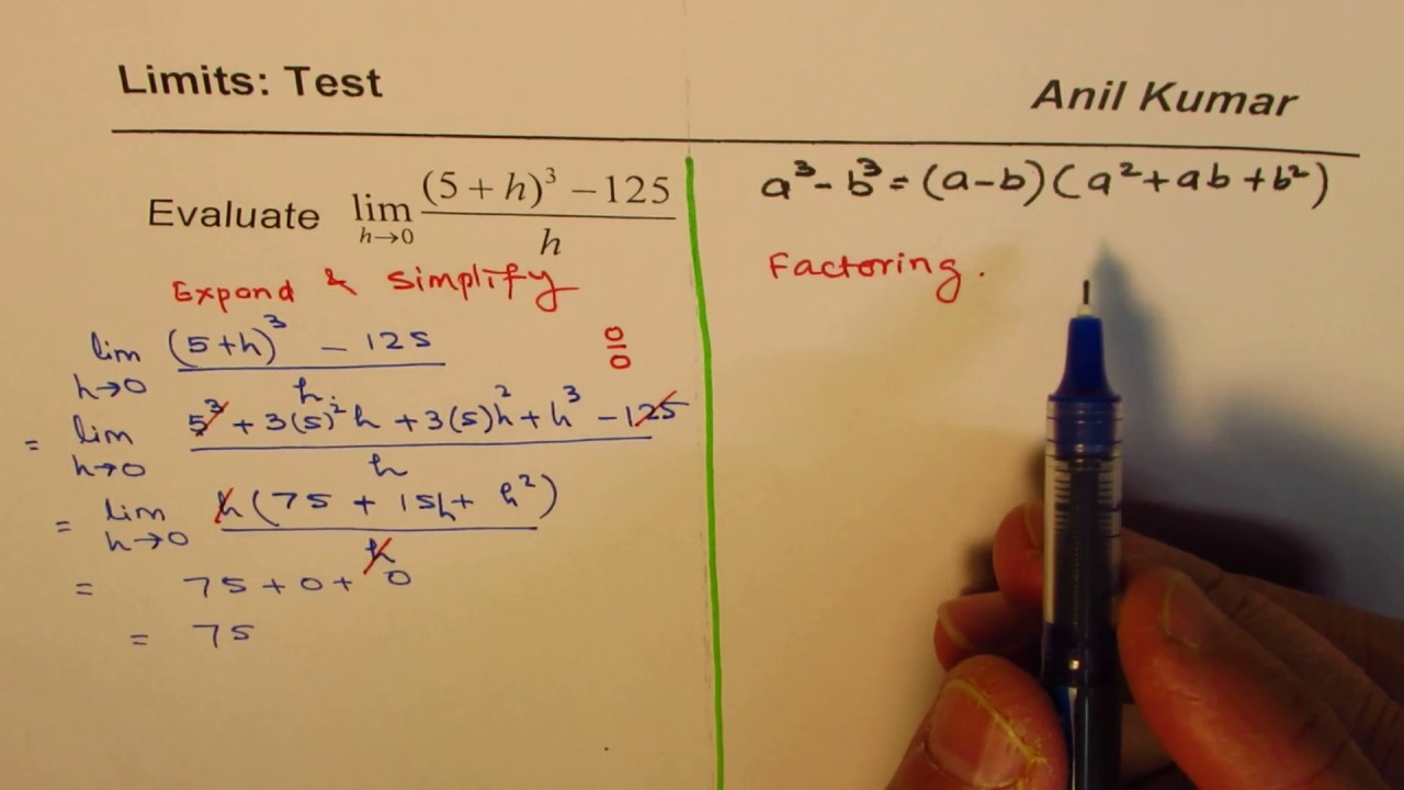 two-methods-to-solve-difference-of-cubes-limit-difference-quotient