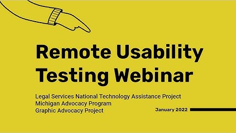 Usability Testing Training (1/25/2022)