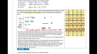 Math 204 Chapter 2.2 Mayan Numerals Part 3