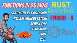 Rust Series Episode-08 | Functions | Lifecycle | Return types | Parameters | Expression | Statement Net Worth