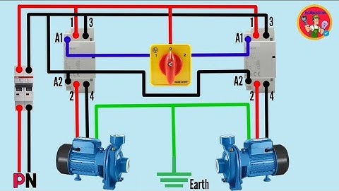 2 Water pump selector switch with modular contactor wiring diagram