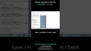 Classify GST vouchers inside Tally TDL — CONTAINS + IF chain pattern #TallyTDL #GST #Shorts