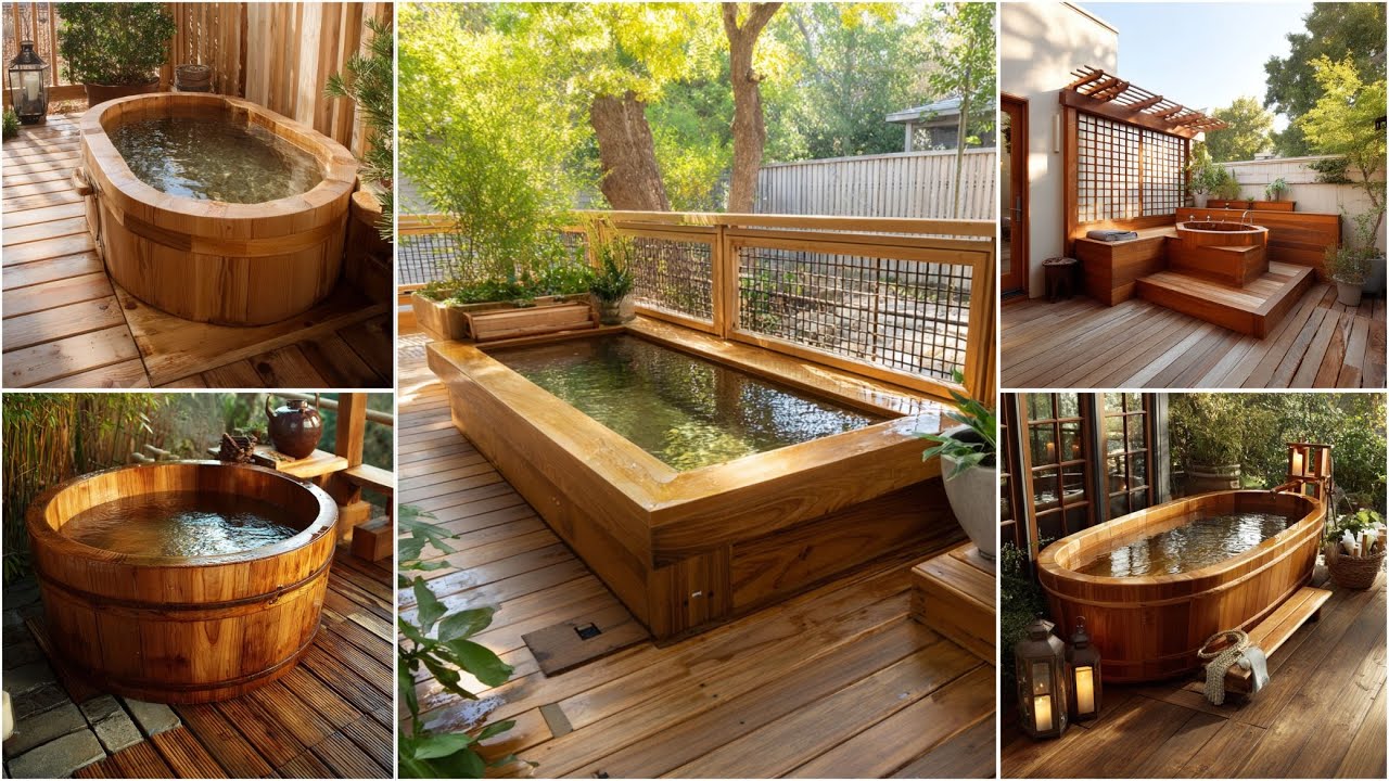 100 Japanese-Style Wooden Soaking Tub Deck Surround Ideas | Zen Outdoor ...