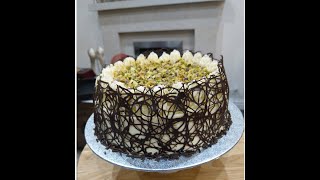 طريقة عمل السياج بالشوكولاته لتزيين الكيك 6 /How to make a chocolate fence to decorate the cake 6
