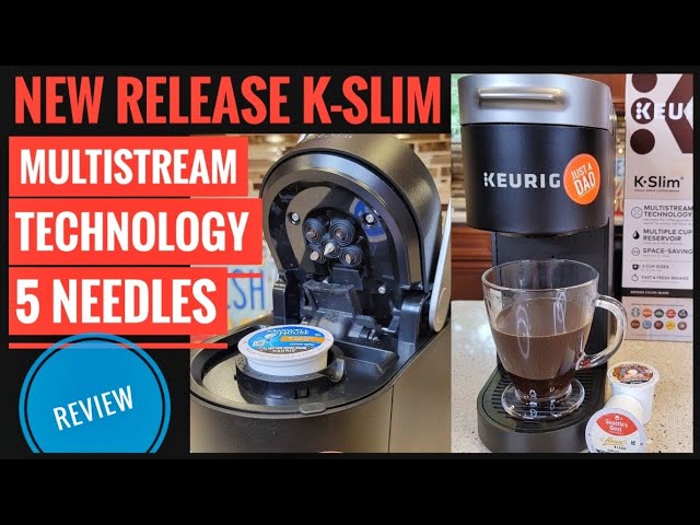 Keurig K-Slim Single Serve K-Cup Pod Coffee Maker, Featuring Simple Push Button Controls and MultiStream Technology, Twilight Blue