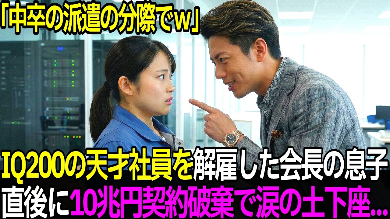 「中卒の派遣の分際でｗ」とIQ200の天才社員を解雇した会長の息子。直後に10兆円契約が破棄され涙の土下座…