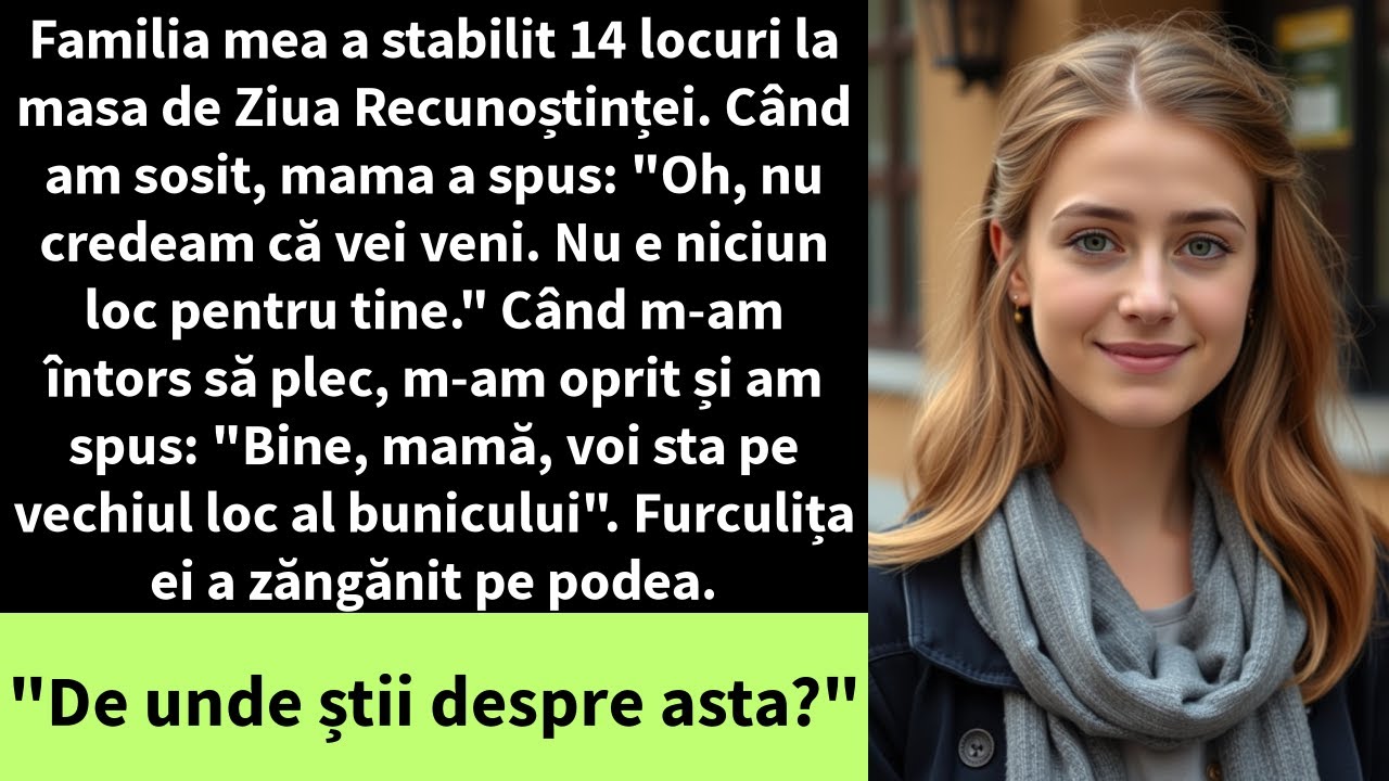 Familia mea a stabilit 14 locuri la masa de Ziua Recunoștinței. Când am sosit, mama a spus: