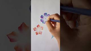 easy flower drawing with oil pastel #drawing #art #flowers