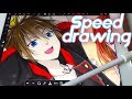 Kingdom Hearts 3 Speed Drawing. Sora Riku Kairi Anime Art