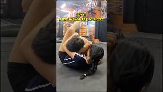 Technique VS  Strength: She Tapped Him Out! Girl vs Boy BJJ #bjj #jiujitsu